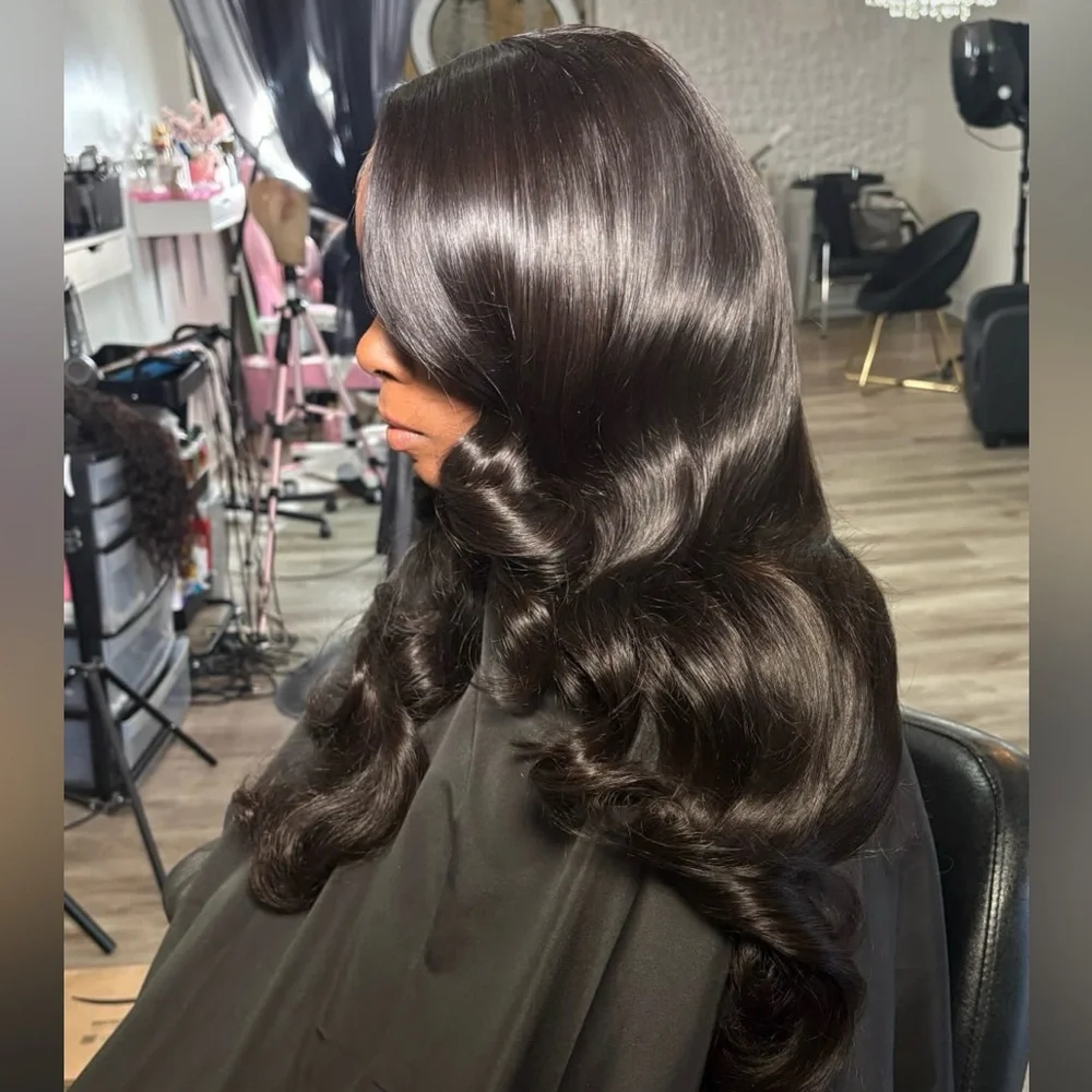♥️ BLACK 100% HUMAN HAIR 28” BODY WAVY LACE FRONT WIG *NEW* ♥️